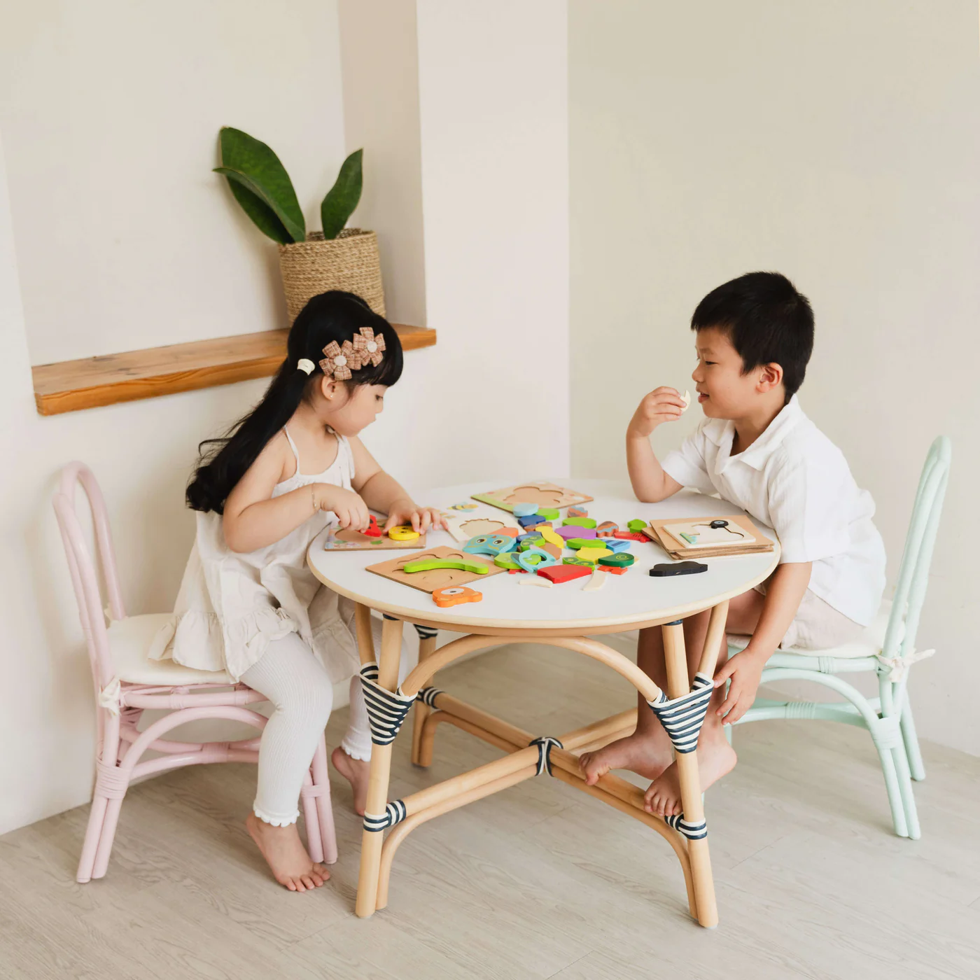 Rattan Table and Chair | Rattan furniture for kids | MOMIJI