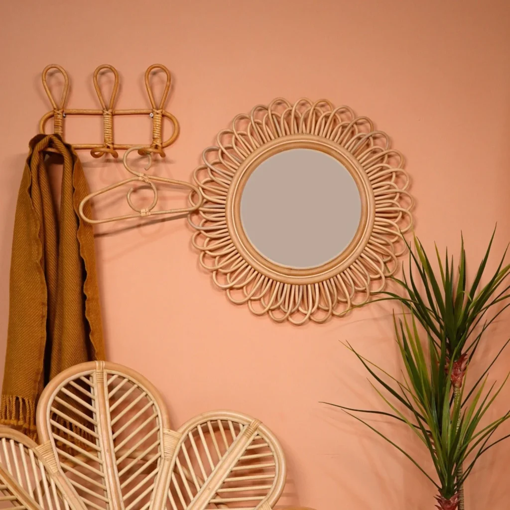 Momiji Rattan Round Mirror | Large