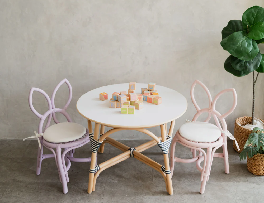 Rattan Table and Chair | Rattan furniture for kids | MOMIJI
