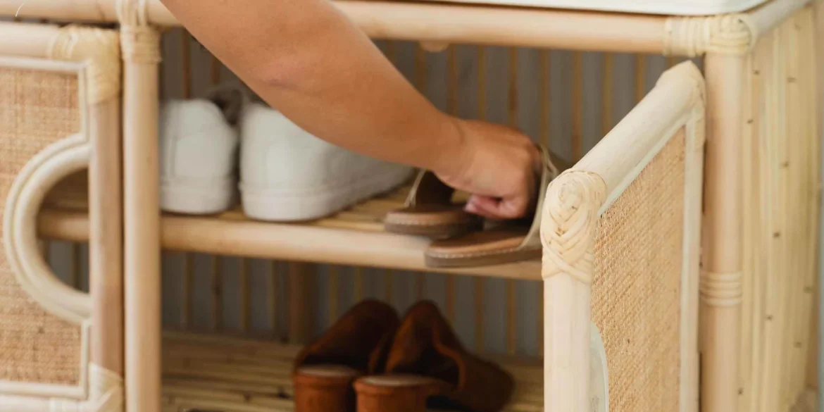 Palma Rattan Shoe Cabinet