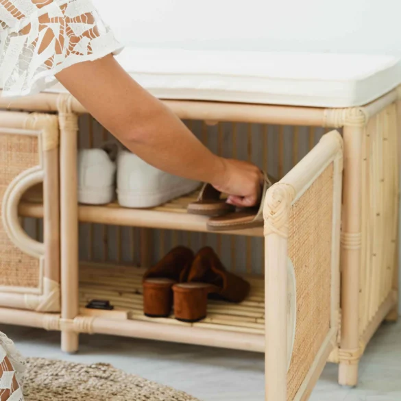 Palma Rattan Shoe Cabinet