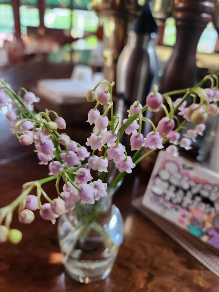 purple lily of the valley in a vase as home decoration
